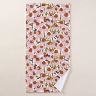 Coneflowers and Bees  Bath Towel