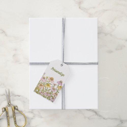 Coneflowers Watercolor Floral Botanical Art Gift Tags