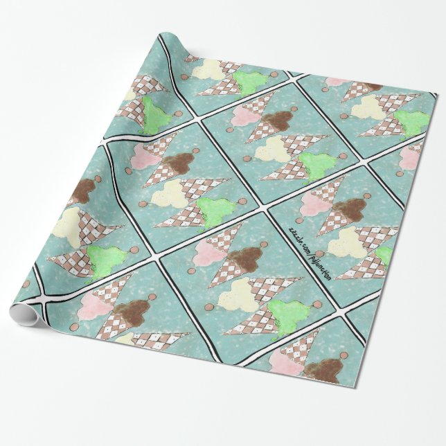 Conehead Heaven Ice Cream wrapping paper! Paper (Unrolled)