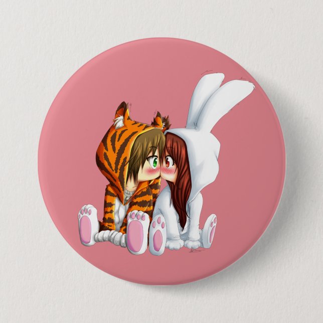 Conejito and Tigre, Chibi Button (Front)
