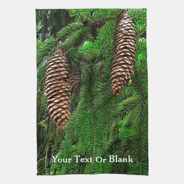 Cones And Needles Kitchen Towel (Vertical)
