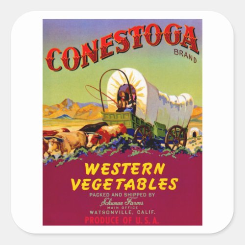 Conestoga Western Vegetables Square Sticker