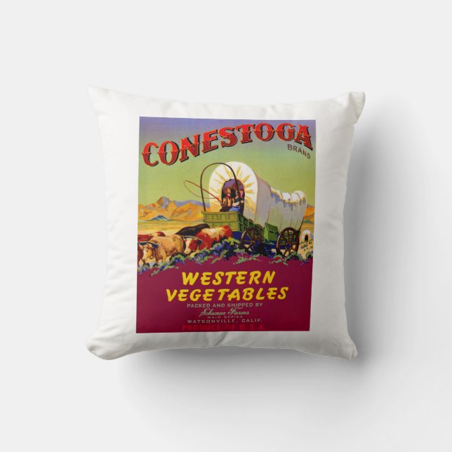 Conestoga Western Vegetables Throw Pillow (Front)