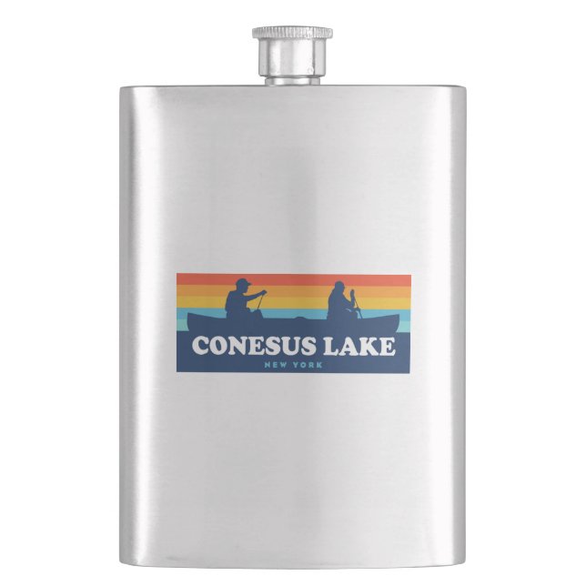 Conesus Lake New York Canoe Flask (Front)