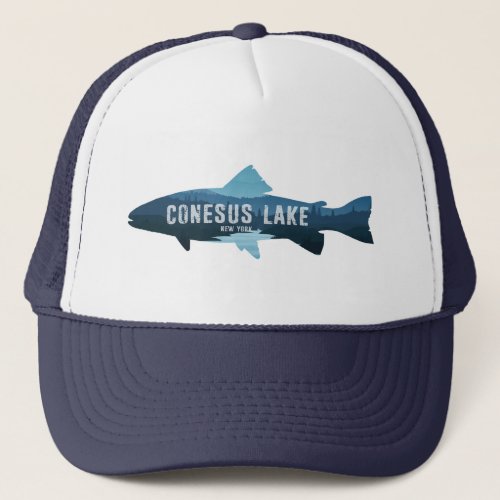 Conesus Lake New York Fish Trucker Hat