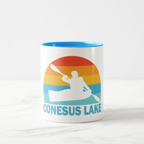 Conesus Lake New York Kayak Two_Tone Coffee Mug