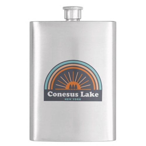 Conesus Lake New York Rainbow Flask