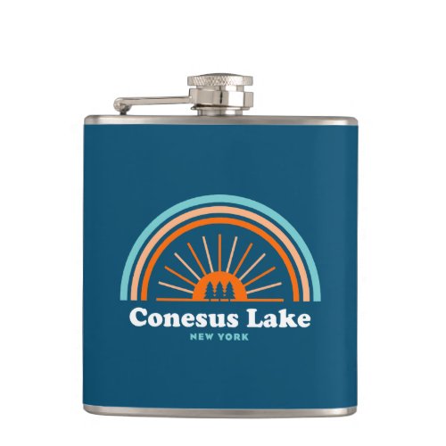 Conesus Lake New York Rainbow Flask