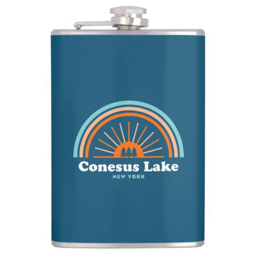 Conesus Lake New York Rainbow Flask