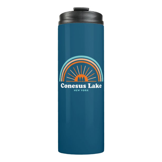 Conesus Lake New York Rainbow Thermal Tumbler (Front)