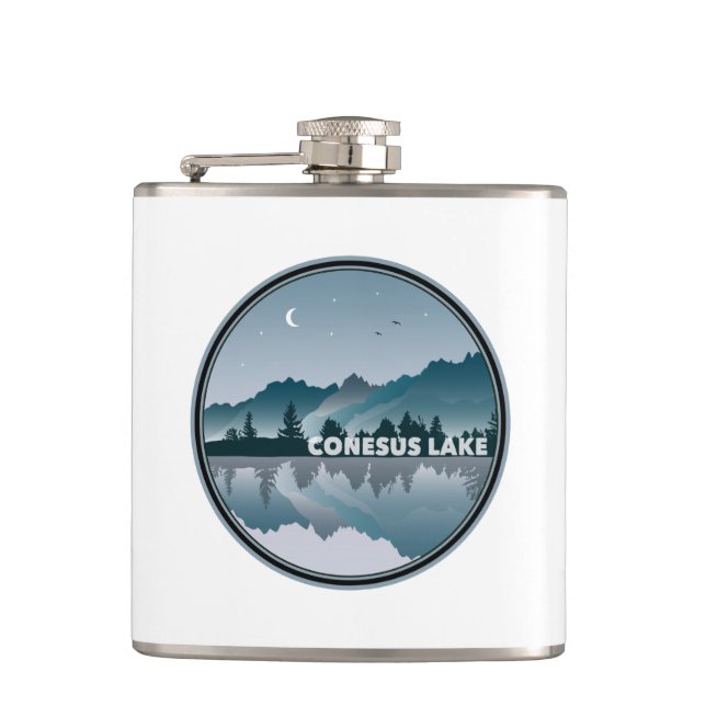 Conesus Lake New York Reflection Flask (Front)