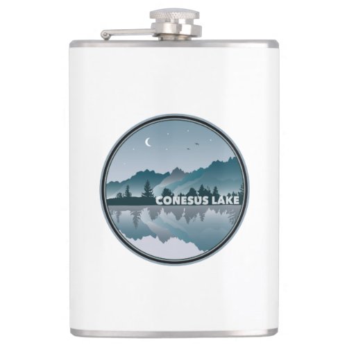 Conesus Lake New York Reflection Flask
