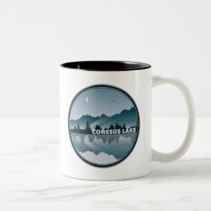 Conesus Lake New York Reflection Two-Tone Coffee Mug
