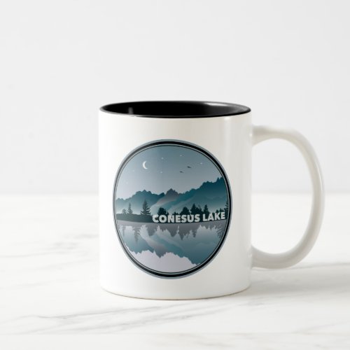 Conesus Lake New York Reflection Two_Tone Coffee Mug