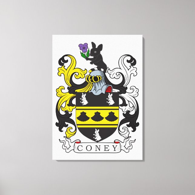 Coney Family Crest Canvas Print (Front)