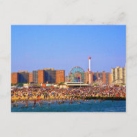 Coney Island beach - NYC postcard