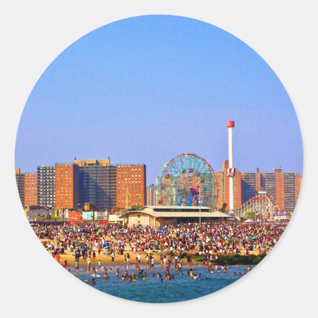 Coney Island beach - NYC sticker (Front)