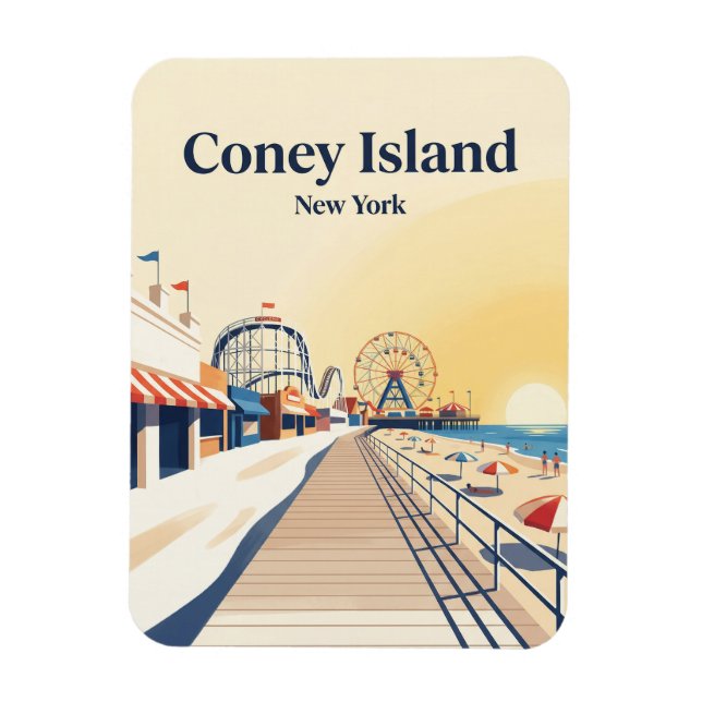 Coney Island Boardwalk USA Magnet (Vertical)