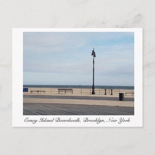 Coney Island Brooklyn Boardwalk in Winter Postcard