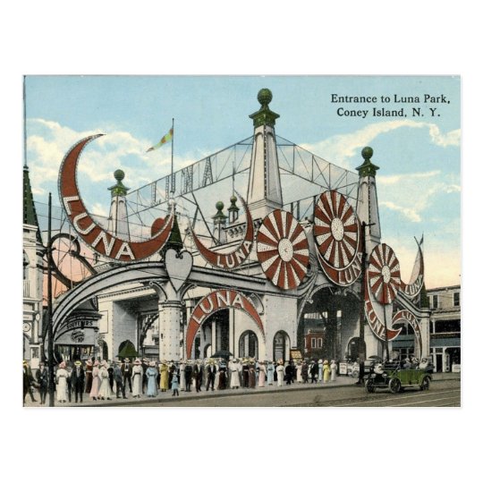 Coney Island, Entrance to Luna Park, Vintage Postcard ...