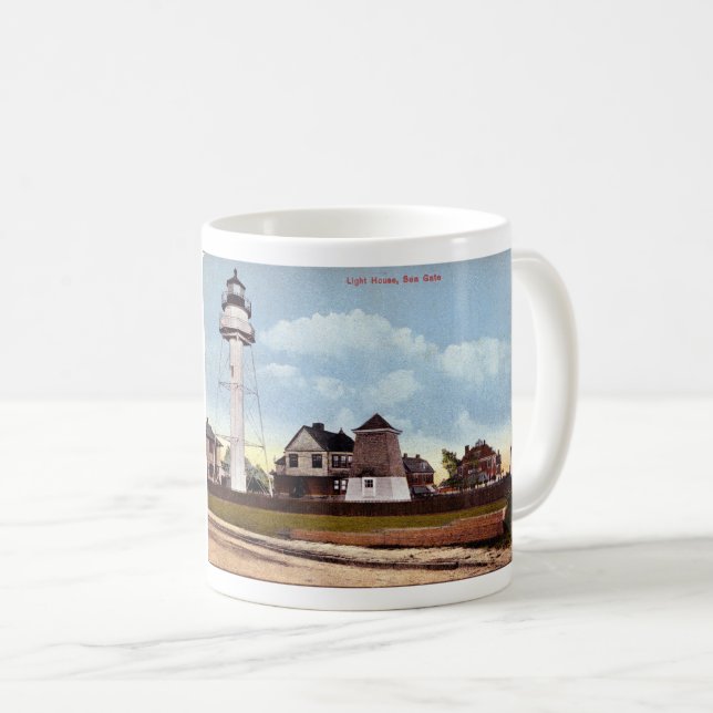Coney Island Lighthouse, New York Postcard Mug (Front Right)