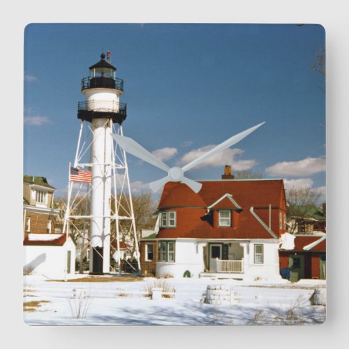 Coney Island Lighthouse New York Square Wall Clock