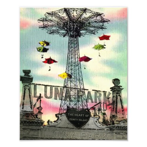 Coney Island Luna Park Amusement park brooklyn ny Photo Print