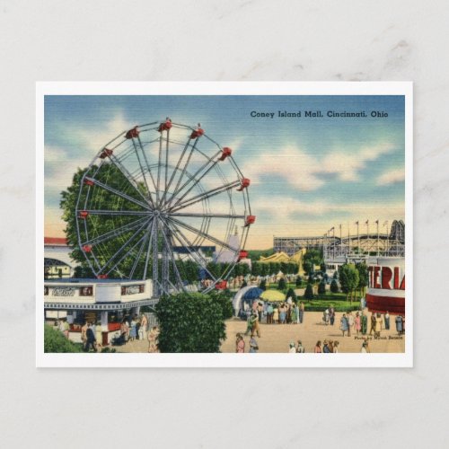 Coney Island Mall Cincinnati Ohio Vintage Postcard