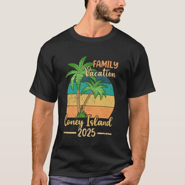 Coney Island New York Family Vacation 2025 Summer T-Shirt (Front)