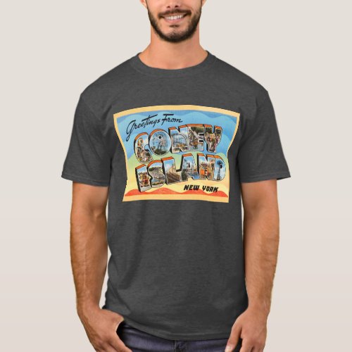 Coney Island New York NY Vintage Travel Postcard _ T_Shirt