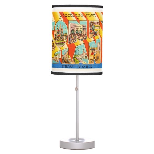 Coney Island New York NY Vintage Travel Souvenir Table Lamp