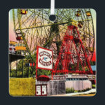 Coney Island NY Ornament<br><div class="desc">Wonderful Christmas or Hanukkah or Holiday gift for your friends!  A vintage post card of Coney island's Wonder Wheel repurposed on an ornament.</div>
