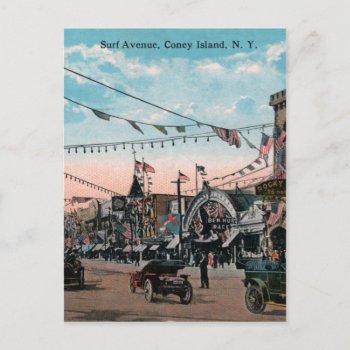 Coney Island Postcard by vintageamerican at Zazzle