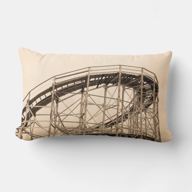 Coney Island Roller Coaster Lumbar Pillow (Front)