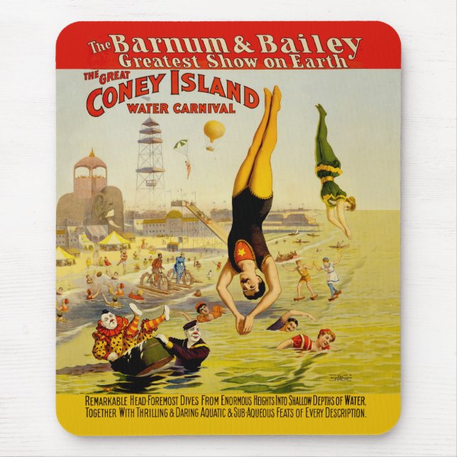 Coney Island Sideshow Poster Mouse Pad (Front)