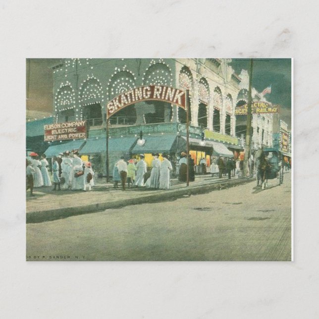 Coney Island Surf Avenue Postcard (Front)