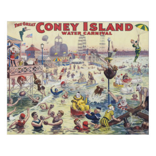 Coney Island Water Carnival, 1898 Faux Canvas Print
