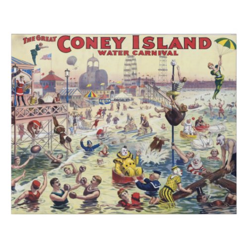 Coney Island Water Carnival 1898 Faux Canvas Print