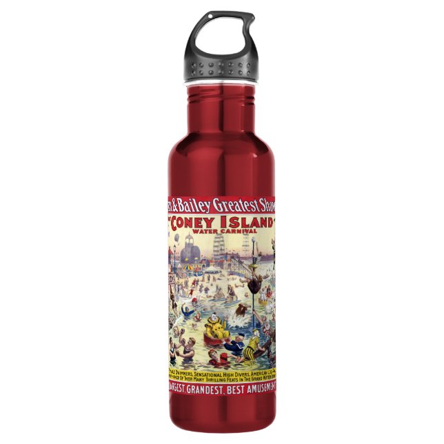 Coney Island Water Carnival, 1898 Stainless Steel Water Bottle (Front)