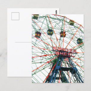 Coney Island Wonder Wheel Brooklyn New York City Postcard