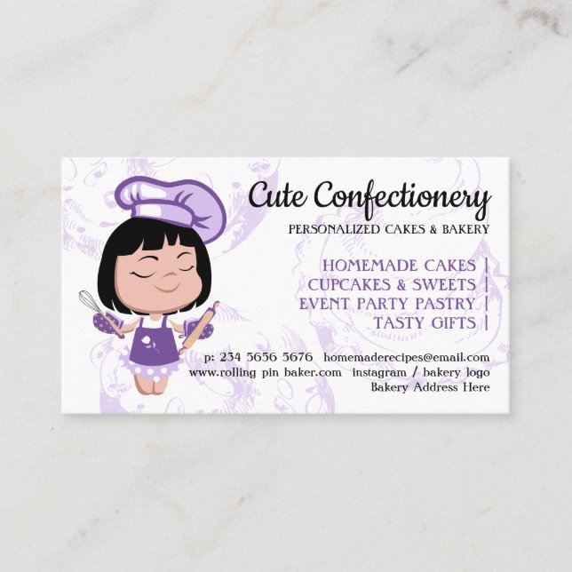 Confectionery Bakery discount loyalty Business Card (Front)