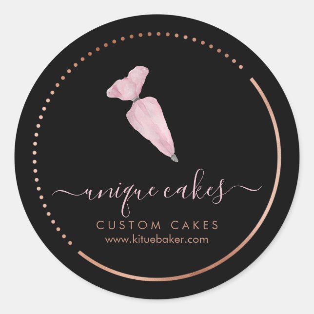 Confectionery Cream Squeezer Piping Bag Classic Round Sticker (Front)