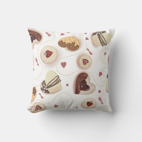 Confectionery print throw pillow Vanilla love