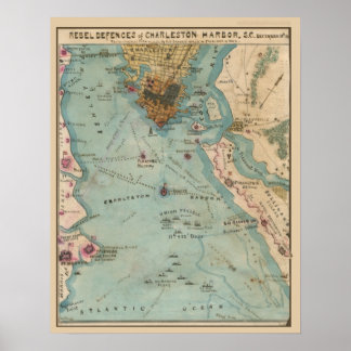 Confederate Defenses of Charleston Harbor Poster
