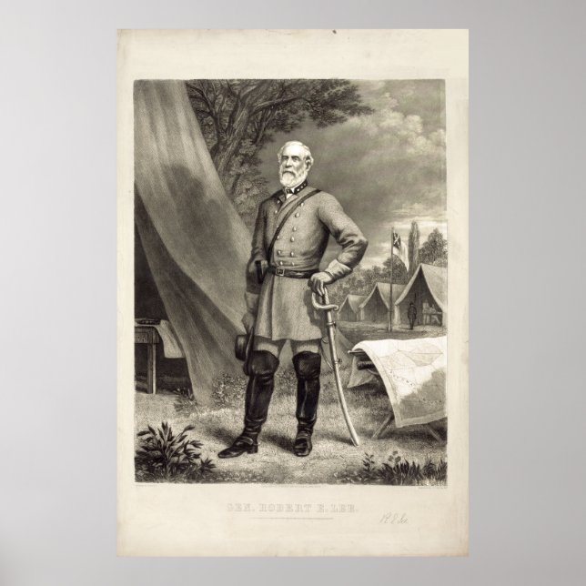 Confederate General Robert E. Lee Portrait Print (Front)