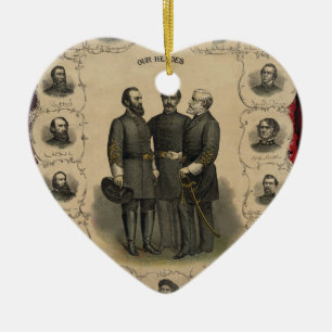  Confederate Generals Civil War 🎖️⚔️ Heroes  Ceramic Ornament