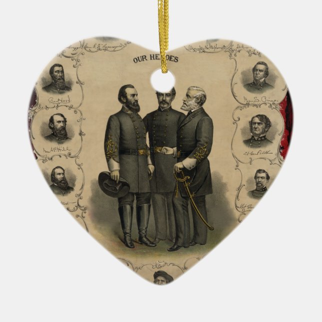  Confederate Generals Civil War 🎖️⚔️ Heroes  Ceramic Ornament (Front)