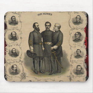 Confederate Generals Civil War 🎖️⚔️ Heroes Mouse Pad