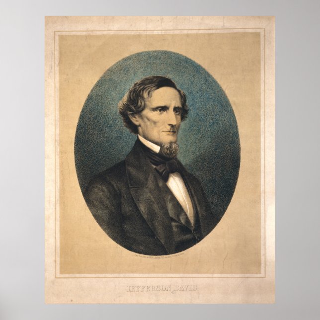Confederate President Jefferson Davis Portrait Poster (Front)