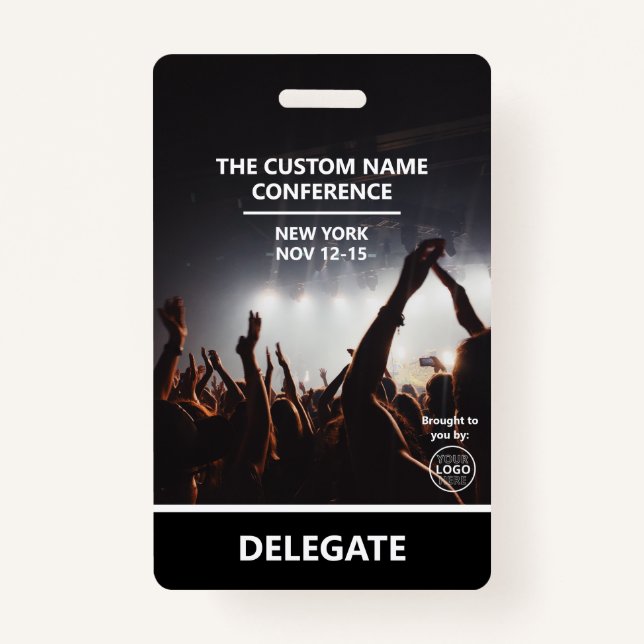 Conference Access Pass Logo QR Code Delegate Badge (Front)